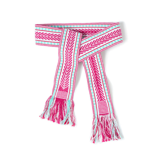 Cinto Fucsia Con Blanco y Celeste
