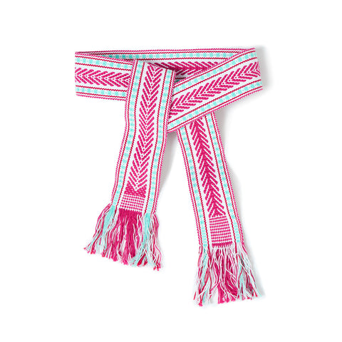 Cinto Fucsia Con Blanco y Celeste